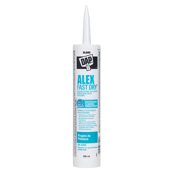 DAP Alex Fast Dry Calfeutrant au Latex Acrylique Avec Silicone - Blanc -  300ml